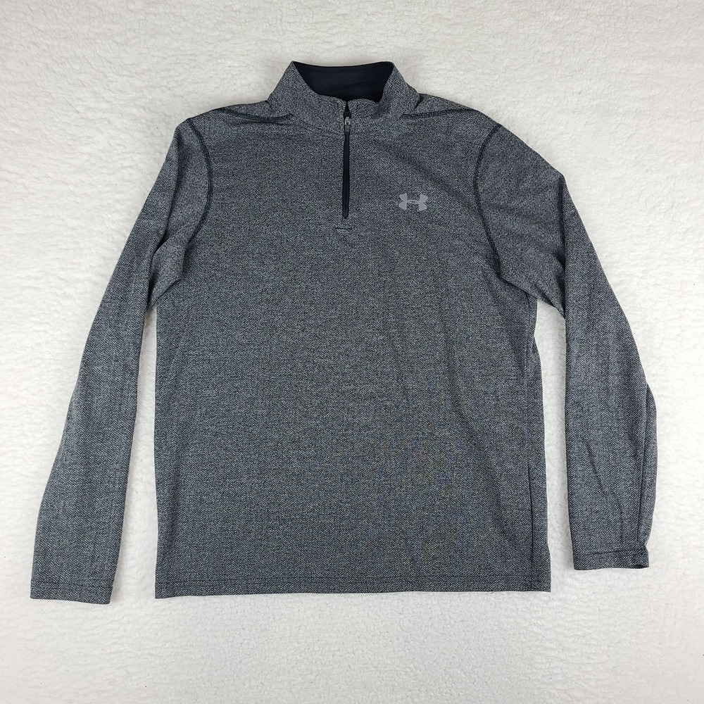 Under Armour Sweater Men Medium Dark Gray Threadborne Loose Heatgear Performance
